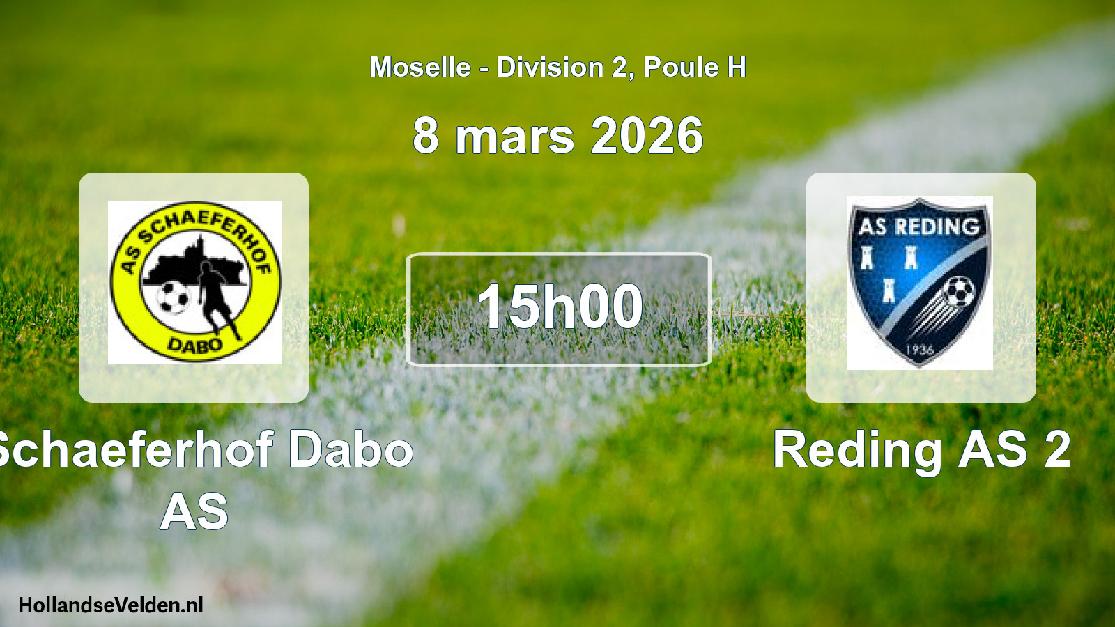 Match programmé: Schaeferhof Dabo AS - Reding AS 2 (8 mars 2026)