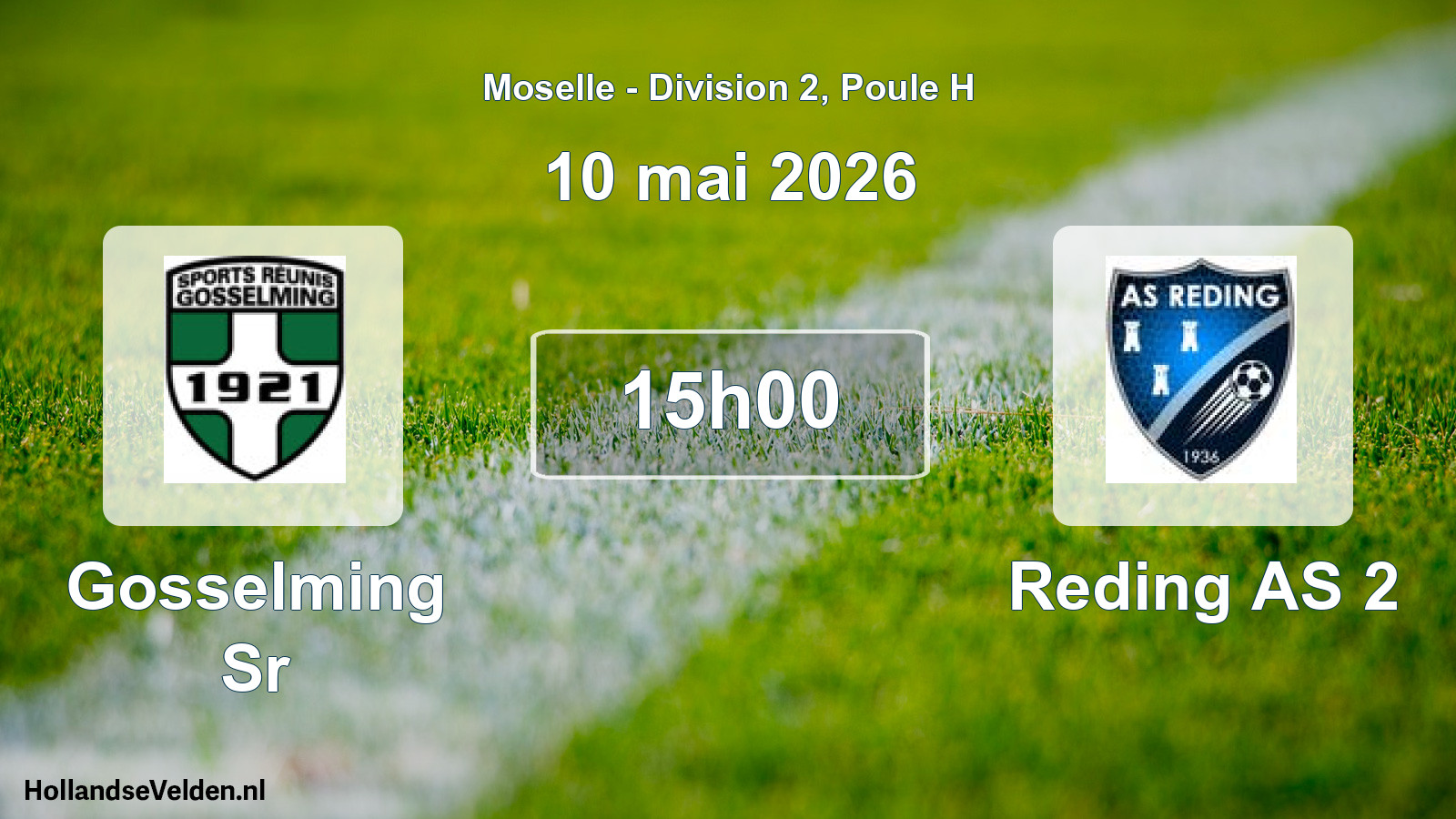 Match programmé: Gosselming Sr - Reding AS 2 (10 mai 2026)