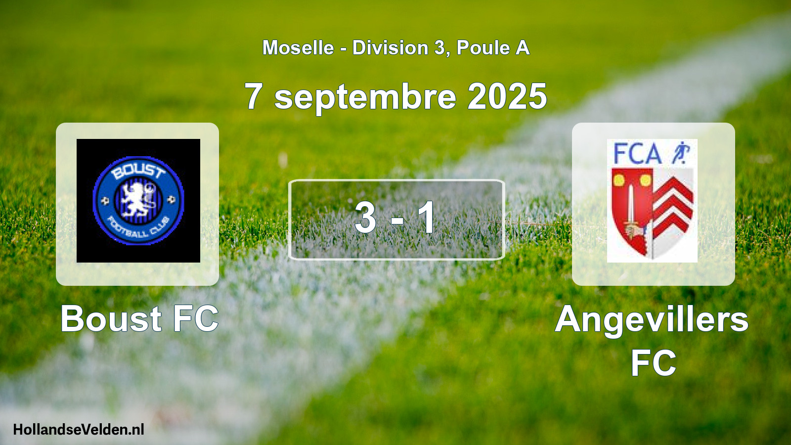 Gespeelde wedstrijd: Boust FC - Angevillers FC 3 - 1 (7 september 2025)
