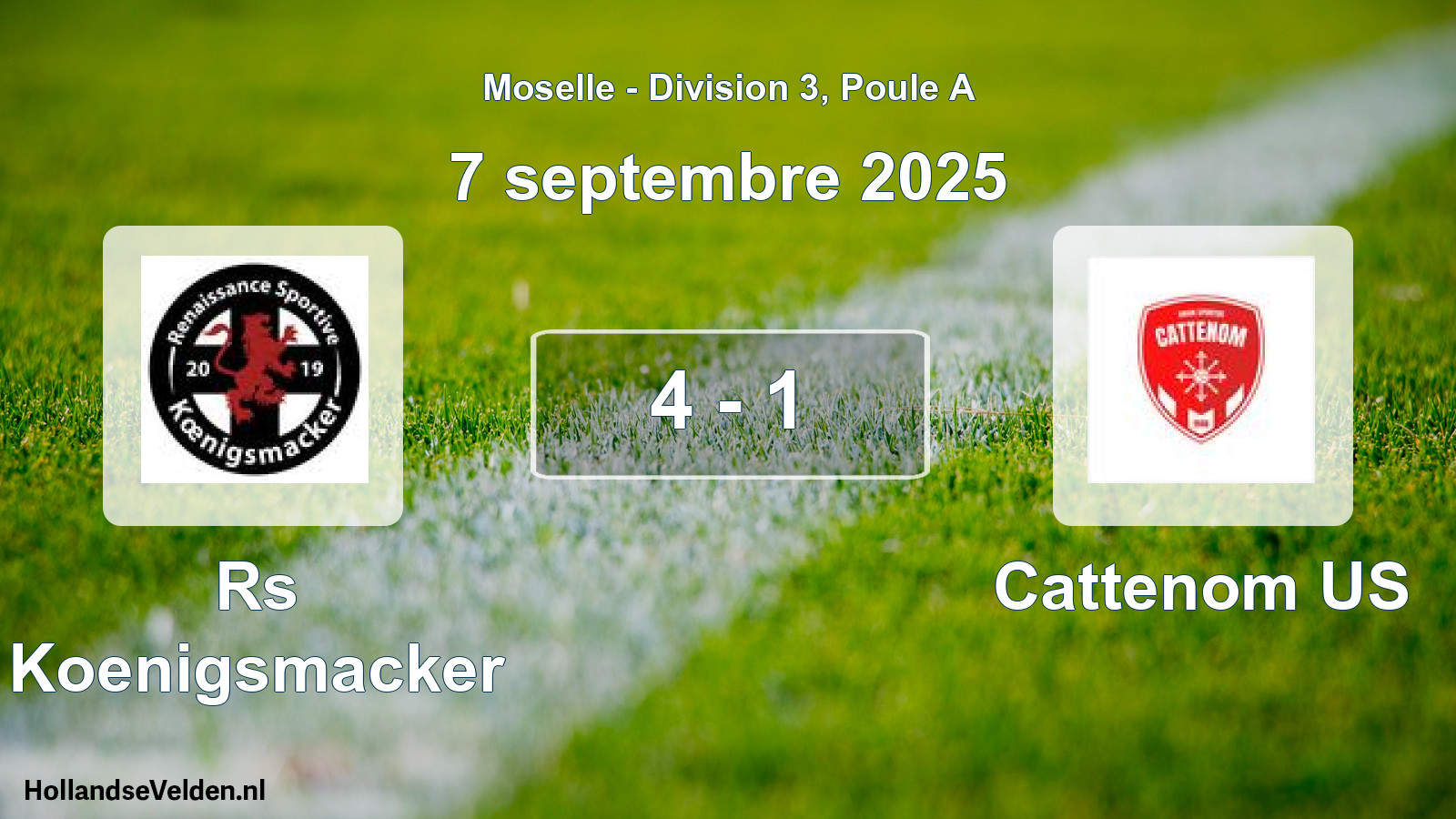 Match joué: Rs Koenigsmacker - Cattenom US 4 - 1 (7 septembre 2025)