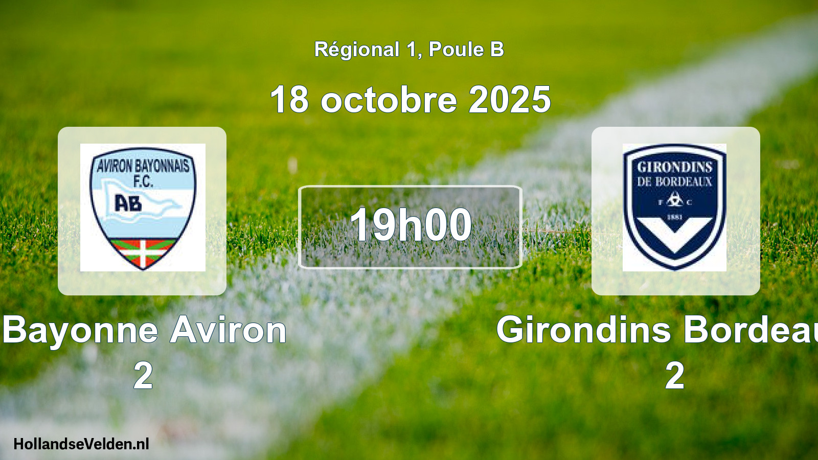 Scheduled Match: Bayonne Aviron 2 - Girondins Bordeaux 2 (18 October 2025)