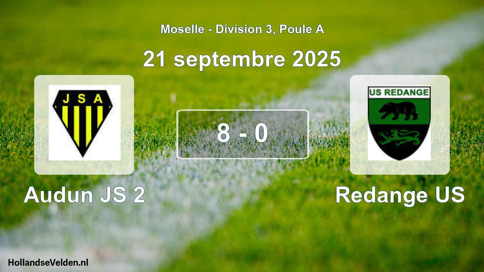 Match joué: Audun JS 2 - Redange US 8 - 0 (21 septembre 2025)