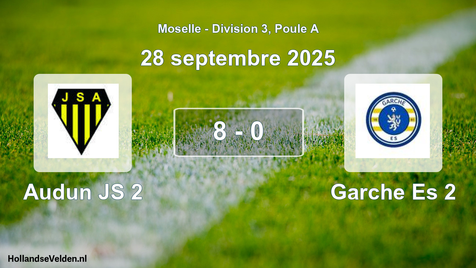 Match joué: Audun JS 2 - Garche Es 2 8 - 0 (28 septembre 2025)