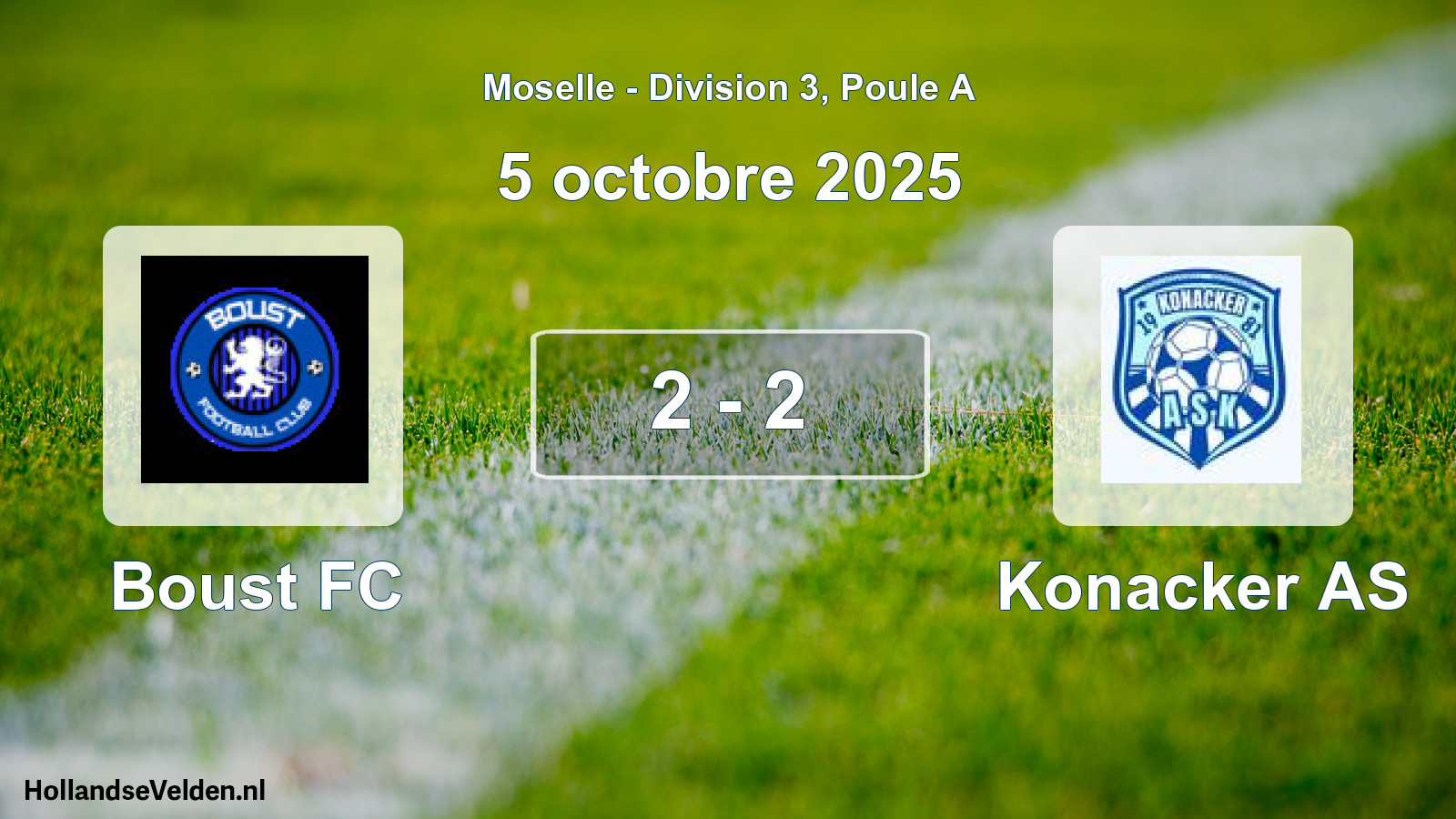 Match joué: Boust FC - Konacker AS 2 - 2 (5 octobre 2025)