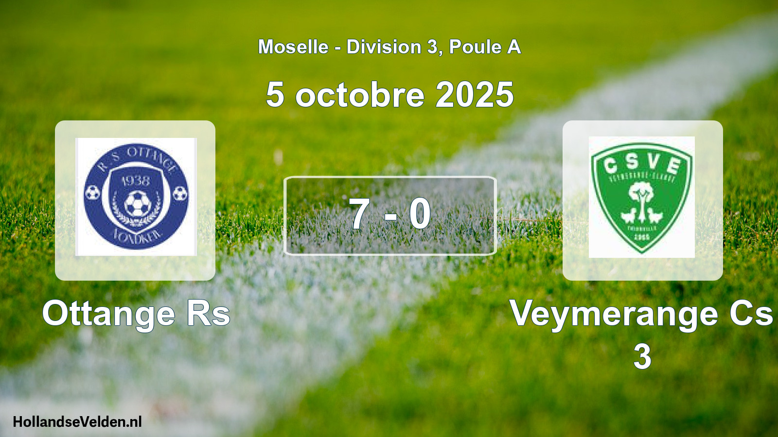 Match joué: Ottange Rs - Veymerange Cs 3 7 - 0 (5 octobre 2025)