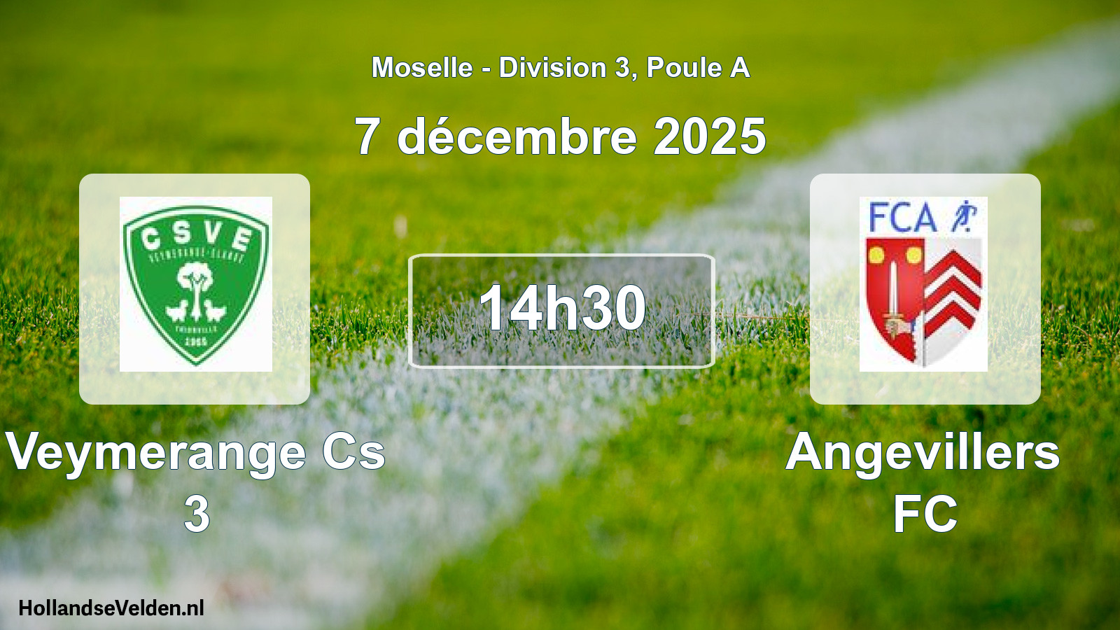 Scheduled Match: Veymerange Cs 3 - Angevillers FC (7 December 2025)
