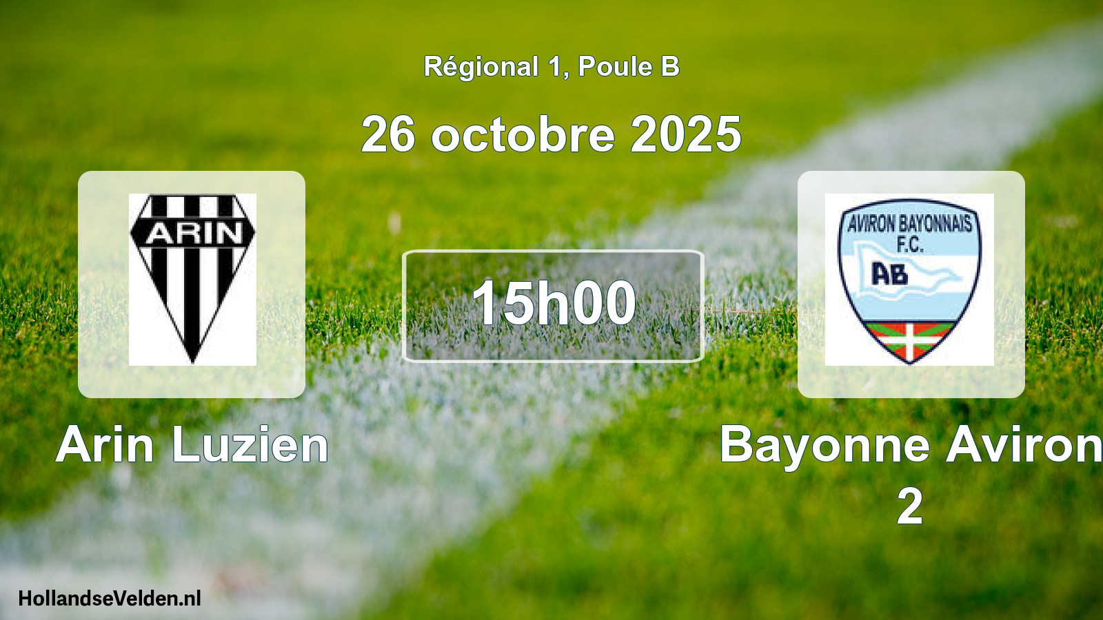 Geplande wedstrijd: Arin Luzien - Bayonne Aviron 2 (26 octobre 2025)