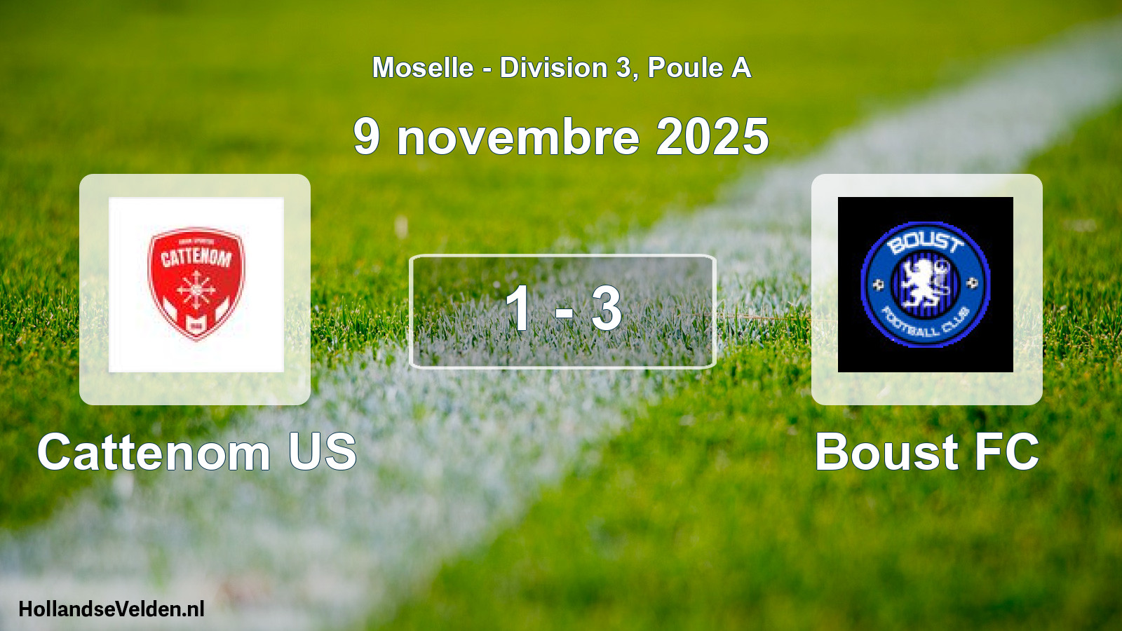Total number of matches played: Cattenom US - Boust FC 1 - 3 (9 November 2025)