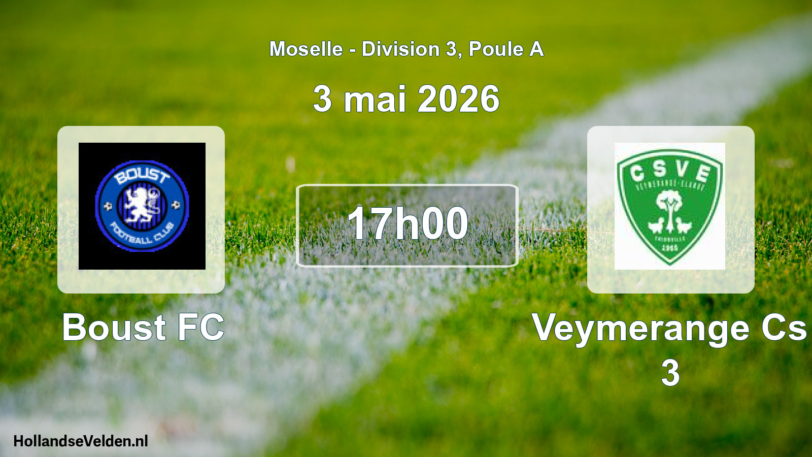 Match programmé: Boust FC - Veymerange Cs 3 (16 novembre 2025)