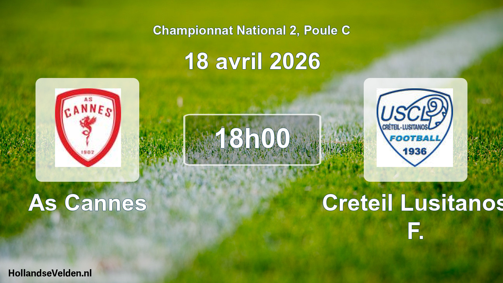 Geplande wedstrijd: As Cannes - Creteil Lusitanos F. (18 avril 2026)