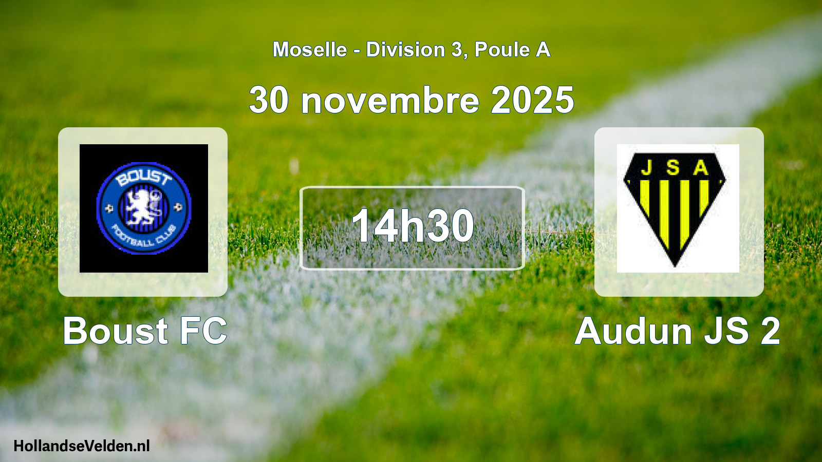 Match programmé: Boust FC - Audun JS 2 (30 novembre 2025)