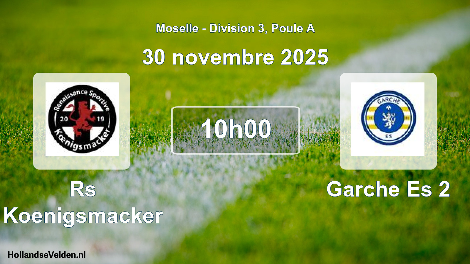 Match programmé: Rs Koenigsmacker - Garche Es 2 (30 novembre 2025)