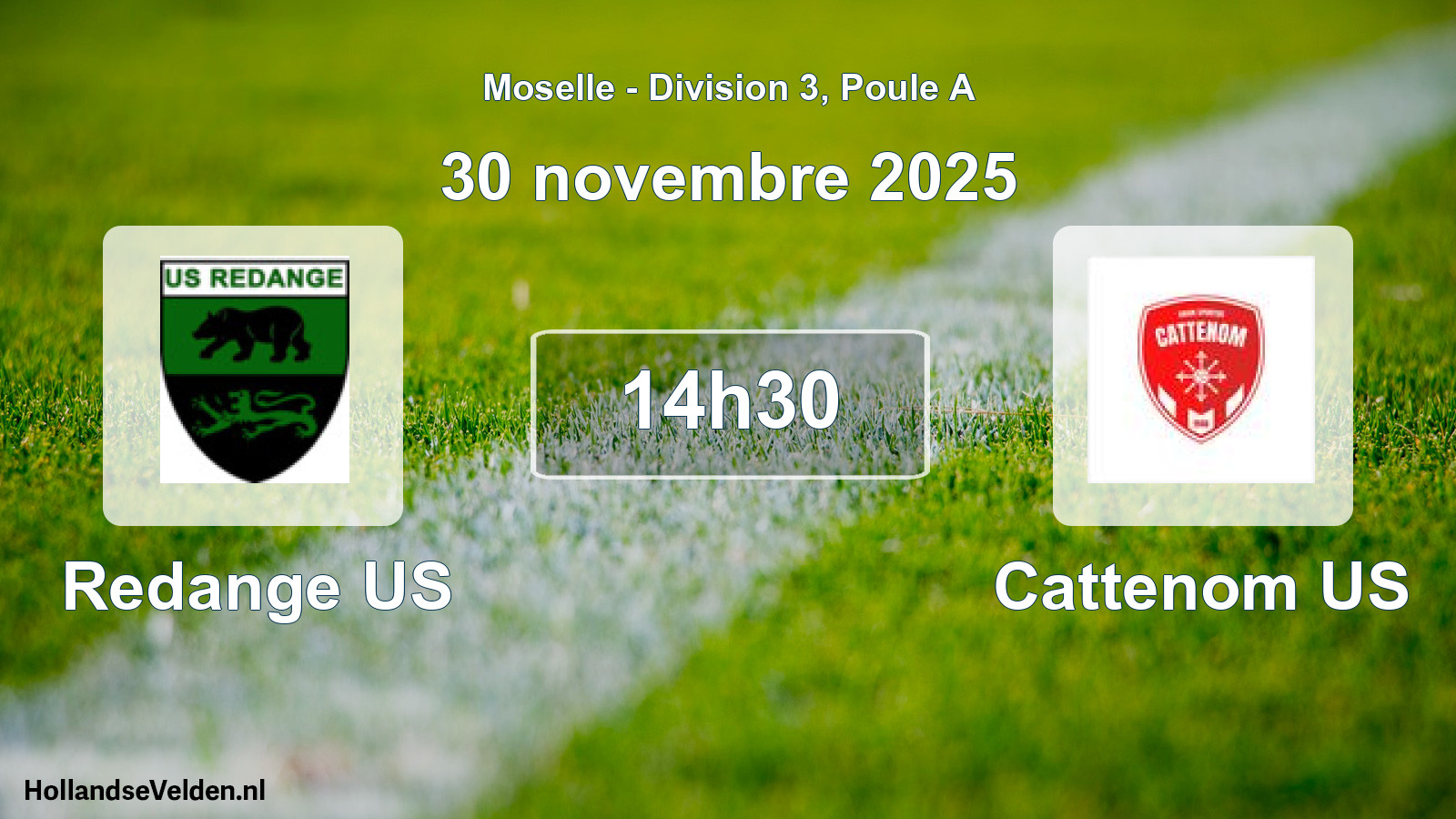 Match programmé: Redange US - Cattenom US (30 novembre 2025)