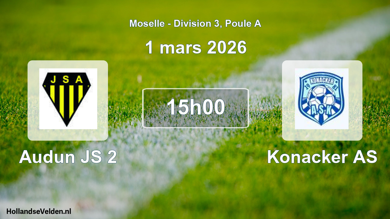 Scheduled Match: Audun JS 2 - Konacker AS (1 March 2026)
