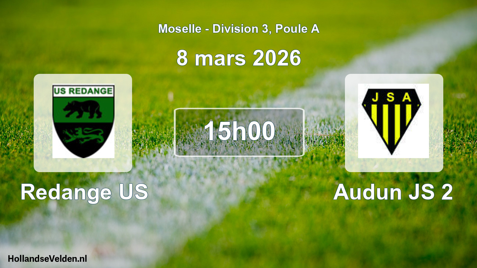Match programmé: Redange US - Audun JS 2 (8 mars 2026)