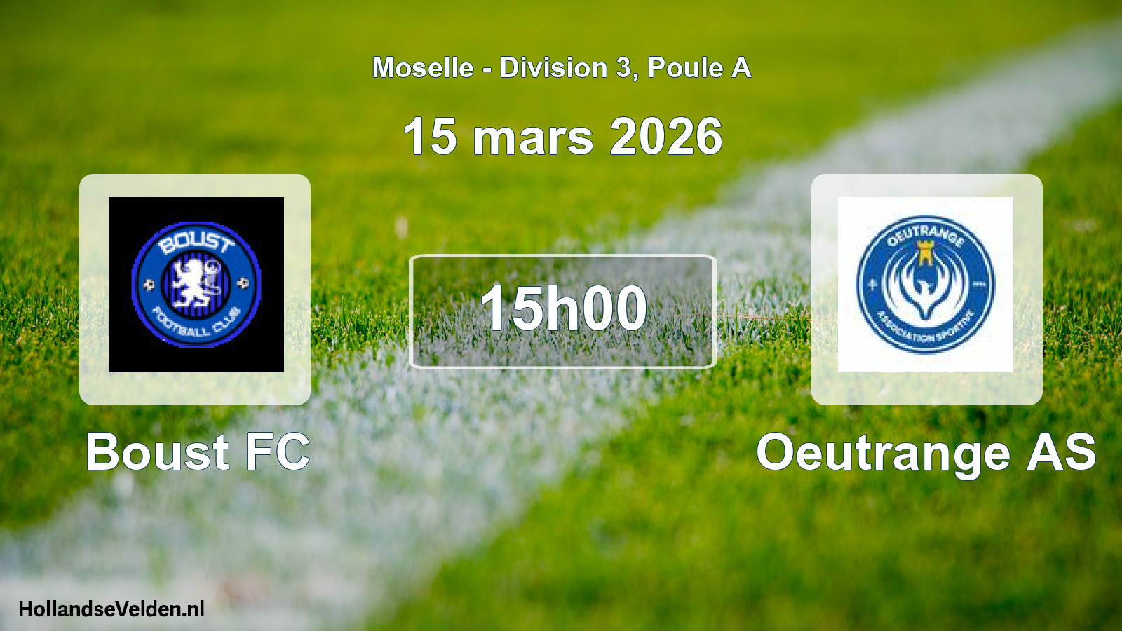 Scheduled Match: Boust FC - Oeutrange AS (15 March 2026)