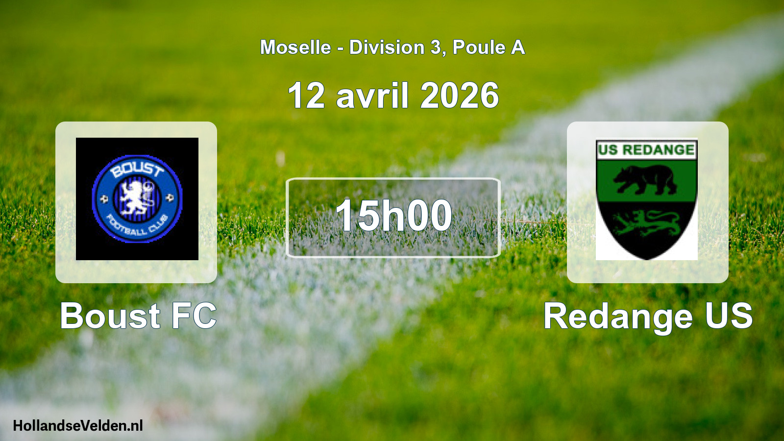 Match programmé: Boust FC - Redange US (12 avril 2026)