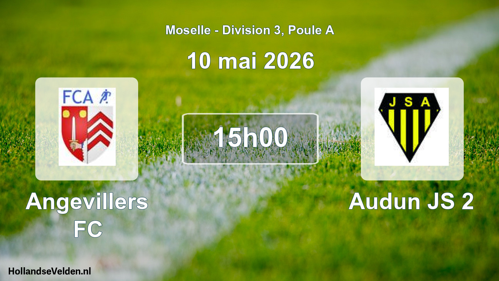 Match programmé: Angevillers FC - Audun JS 2 (10 mai 2026)