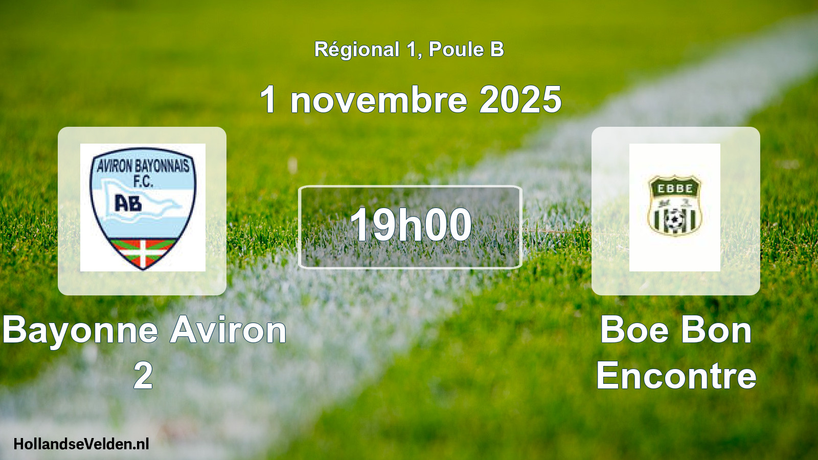 Geplande wedstrijd: Bayonne Aviron 2 - Boe Bon Encontre (1 novembre 2025)