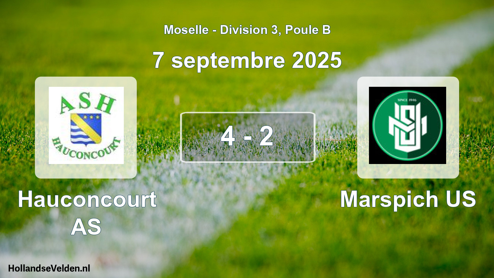Match joué: Hauconcourt AS - Marspich US 4 - 2 (7 septembre 2025)