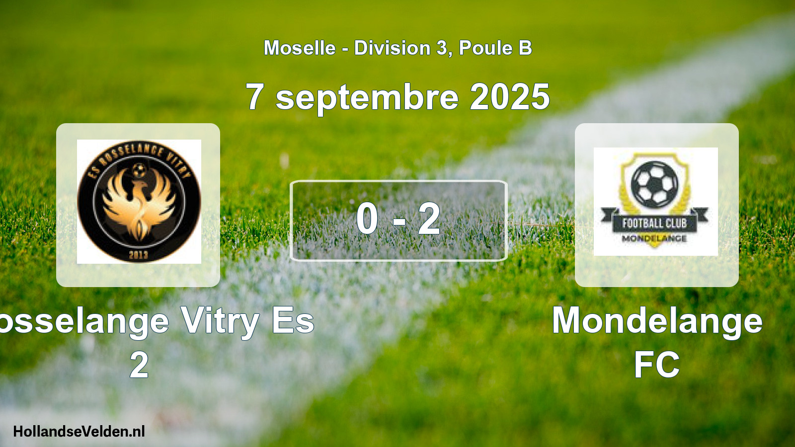 Gespeelde wedstrijd: Rosselange Vitry Es 2 - Mondelange FC 0 - 2 (7 september 2025)
