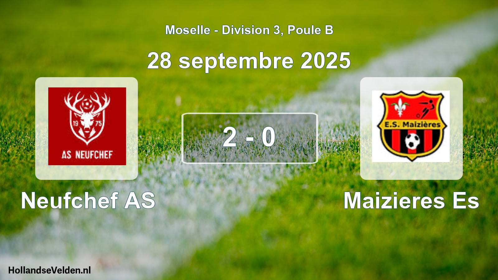 Total number of matches played: Neufchef AS - Maizieres Es 2 - 0 (28 September 2025)