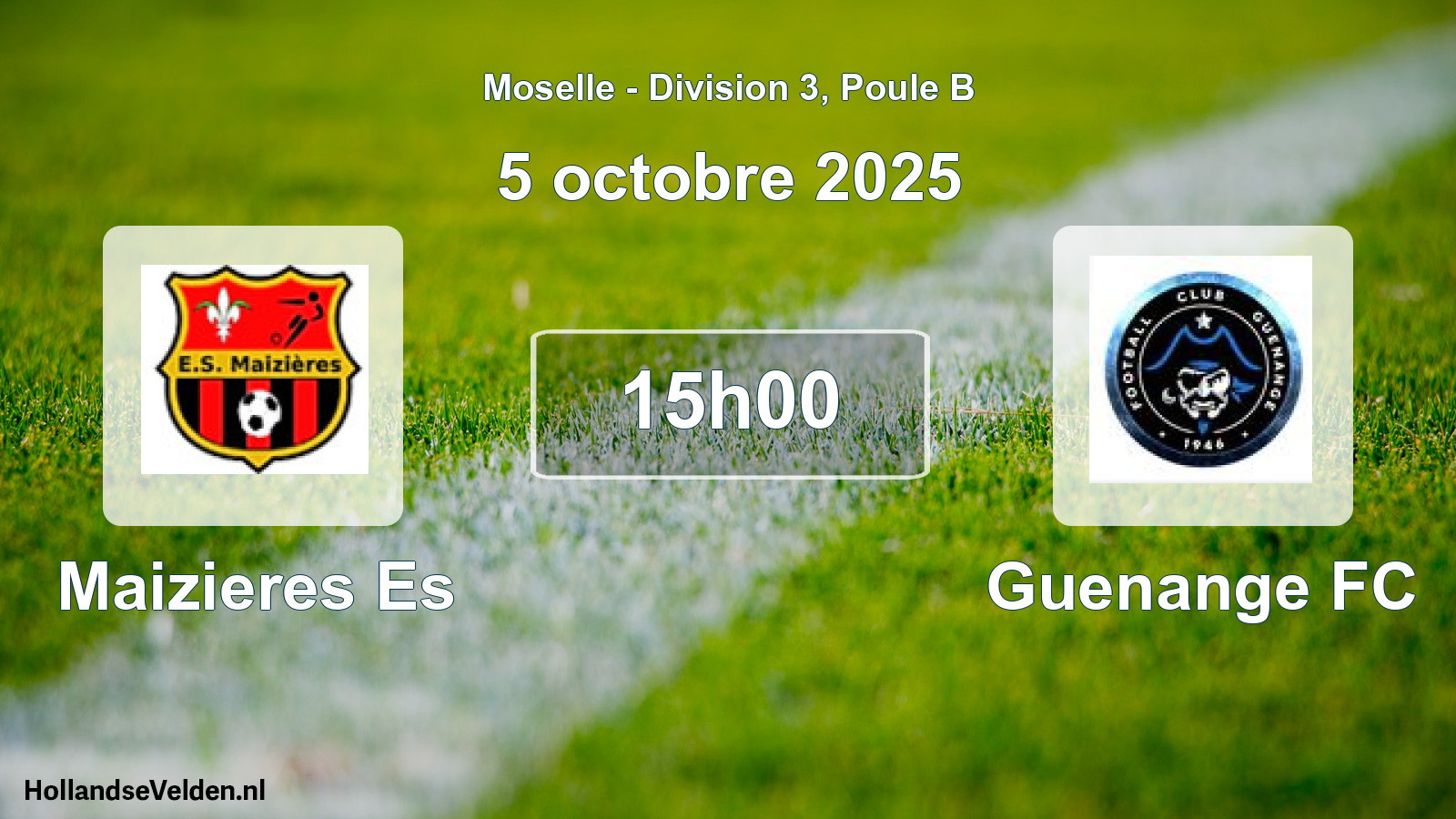 Match programmé: Maizieres Es - Guenange FC (5 octobre 2025)