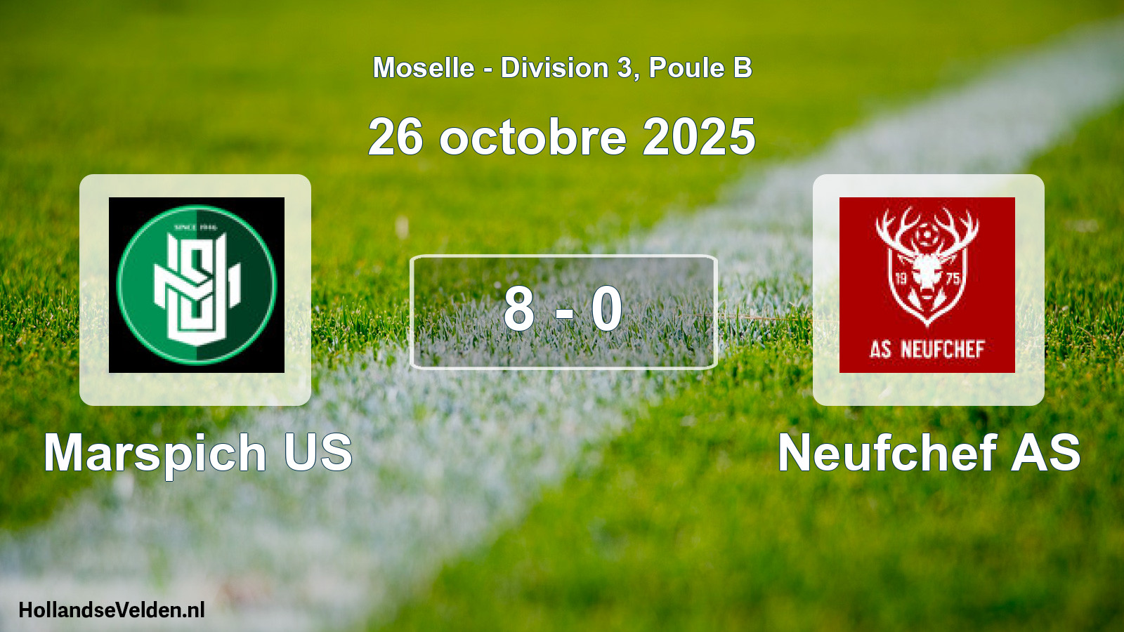 Match joué: Marspich US - Neufchef AS 8 - 0 (26 octobre 2025)