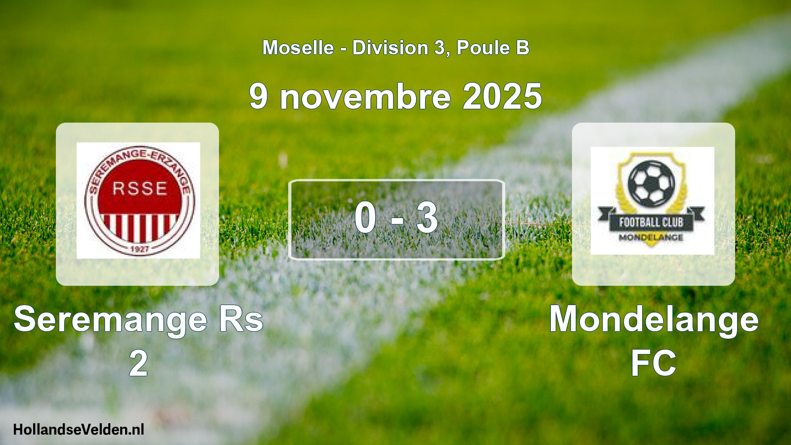 Total number of matches played: Seremange Rs 2 - Mondelange FC 0 - 3 (9 November 2025)