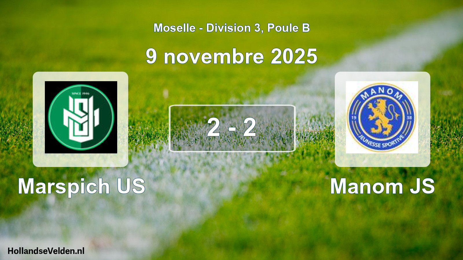 Match joué: Marspich US - Manom JS 2 - 2 (9 novembre 2025)