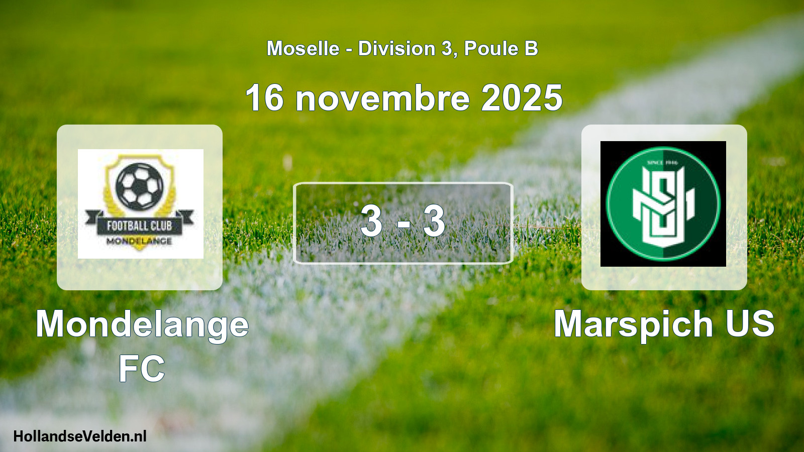 Match joué: Mondelange FC - Marspich US 3 - 3 (16 novembre 2025)