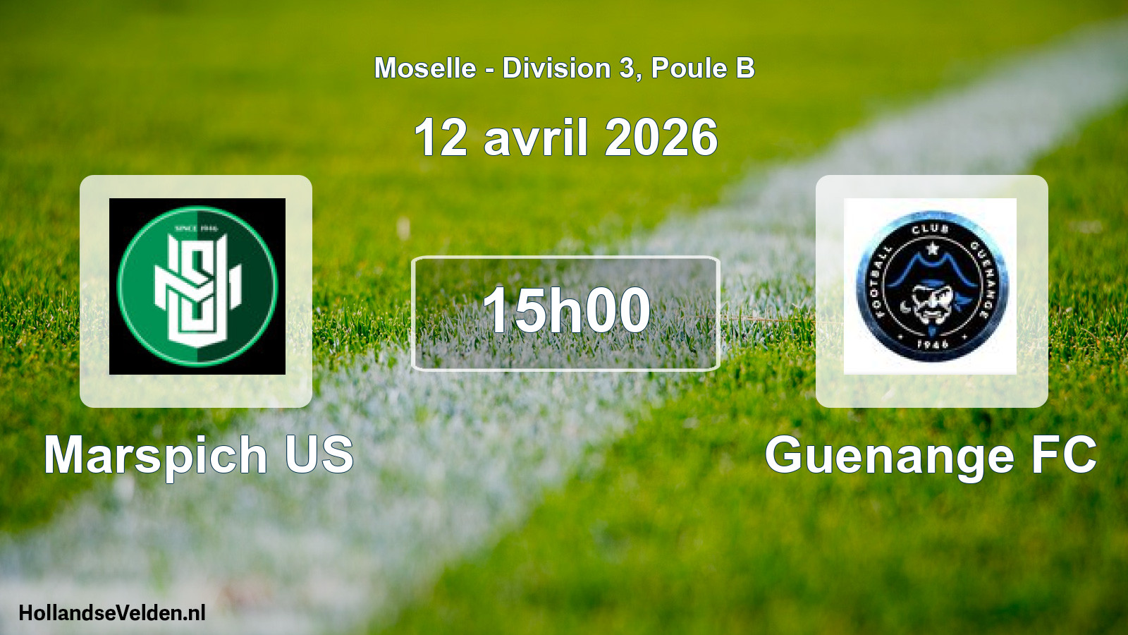 Match programmé: Marspich US - Guenange FC (12 avril 2026)