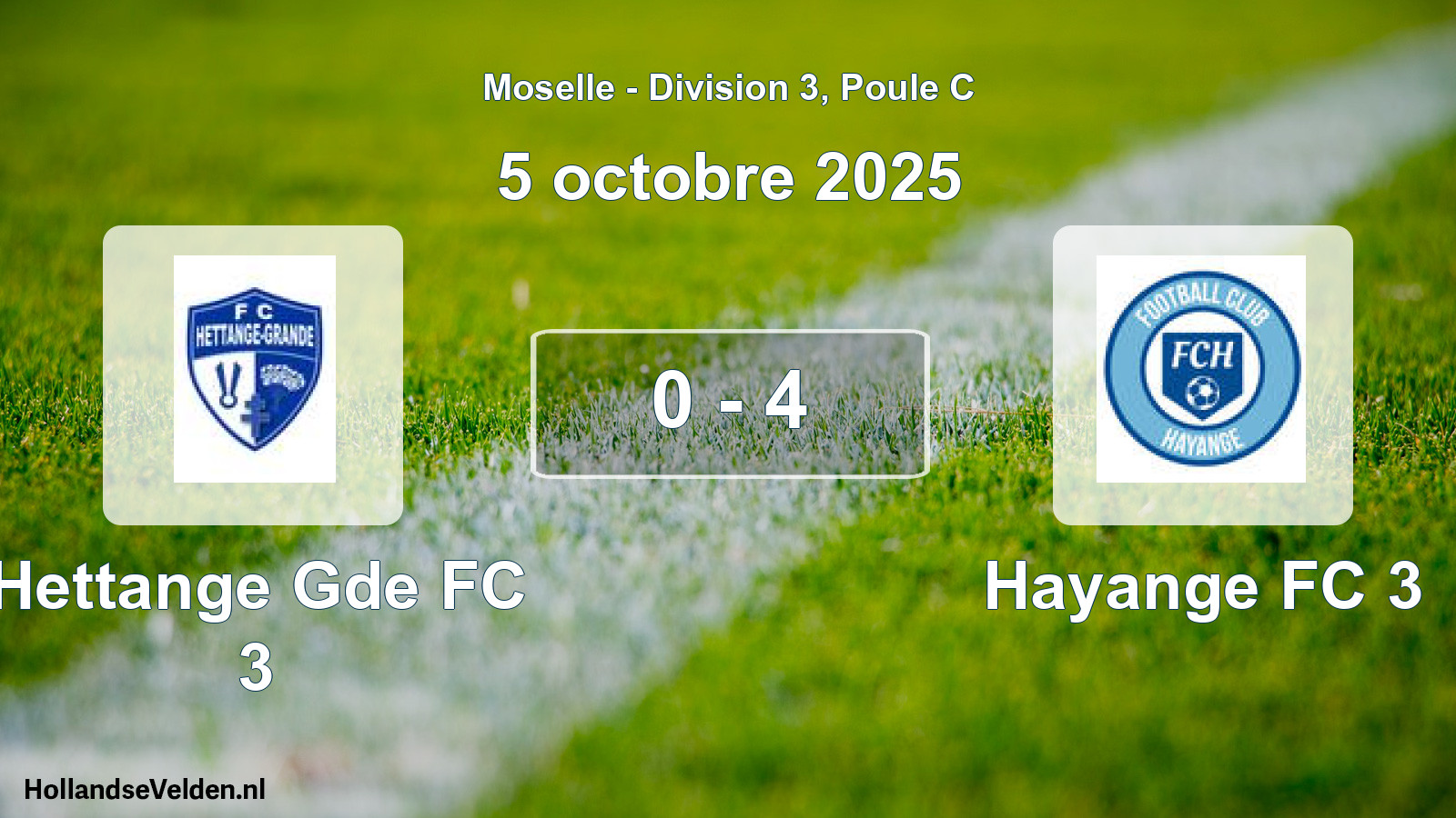 Match joué: Hettange Gde FC 3 - Hayange FC 3 0 - 4 (5 octobre 2025)