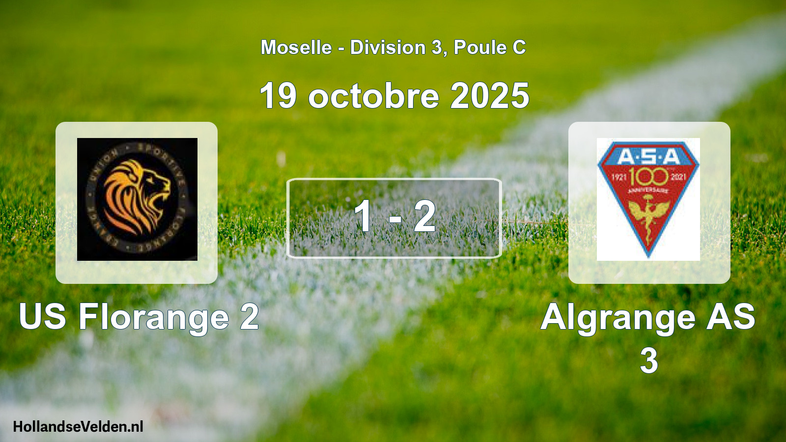 Match joué: US Florange 2 - Algrange AS 3 1 - 2 (19 octobre 2025)