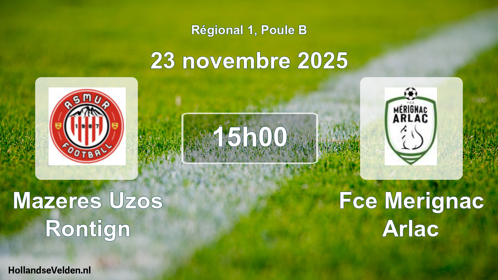 Scheduled Match: Mazeres Uzos Rontign - Fce Merignac Arlac (23 November 2025)