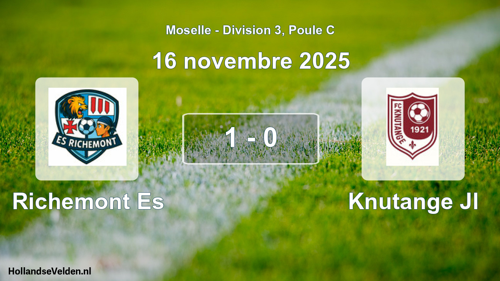 Match joué: Richemont Es - Knutange Jl 1 - 0 (16 novembre 2025)