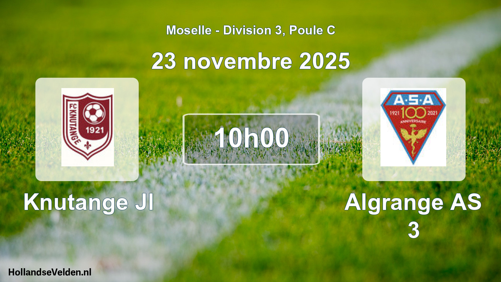 Match programmé: Knutange Jl - Algrange AS 3 (23 novembre 2025)