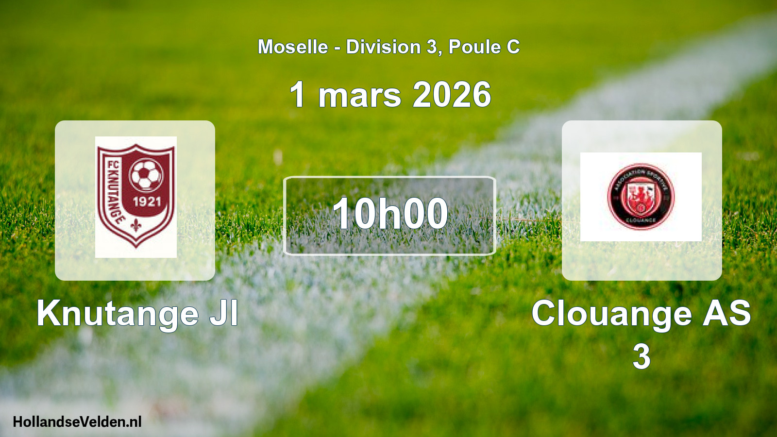 Match programmé: Knutange Jl - Clouange AS 3 (1 mars 2026)