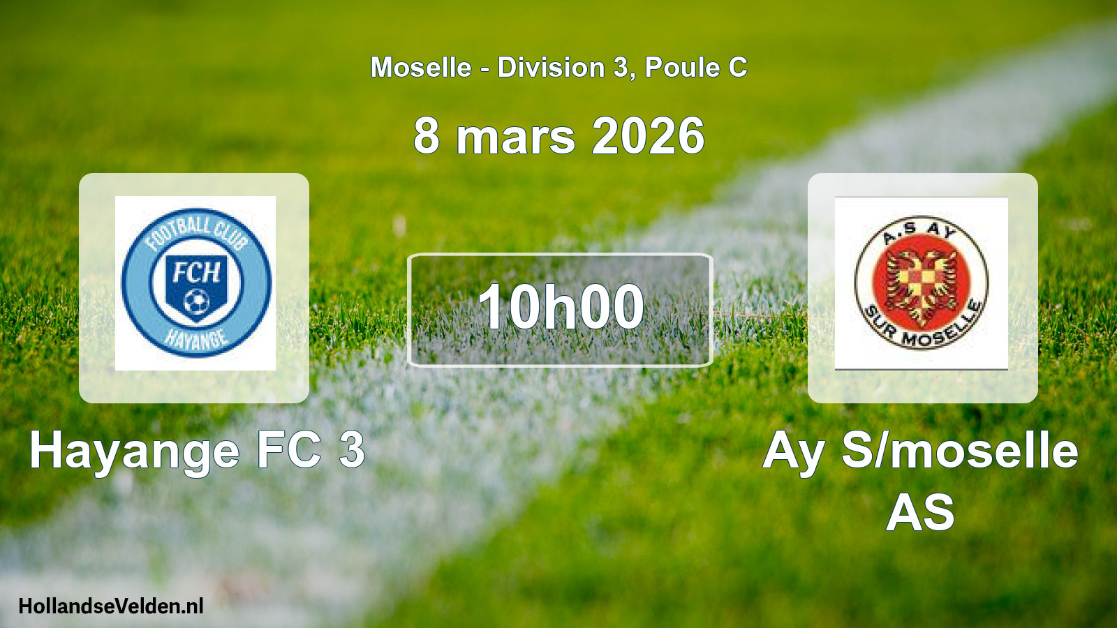 Match programmé: Hayange FC 3 - Ay S/moselle AS (8 mars 2026)