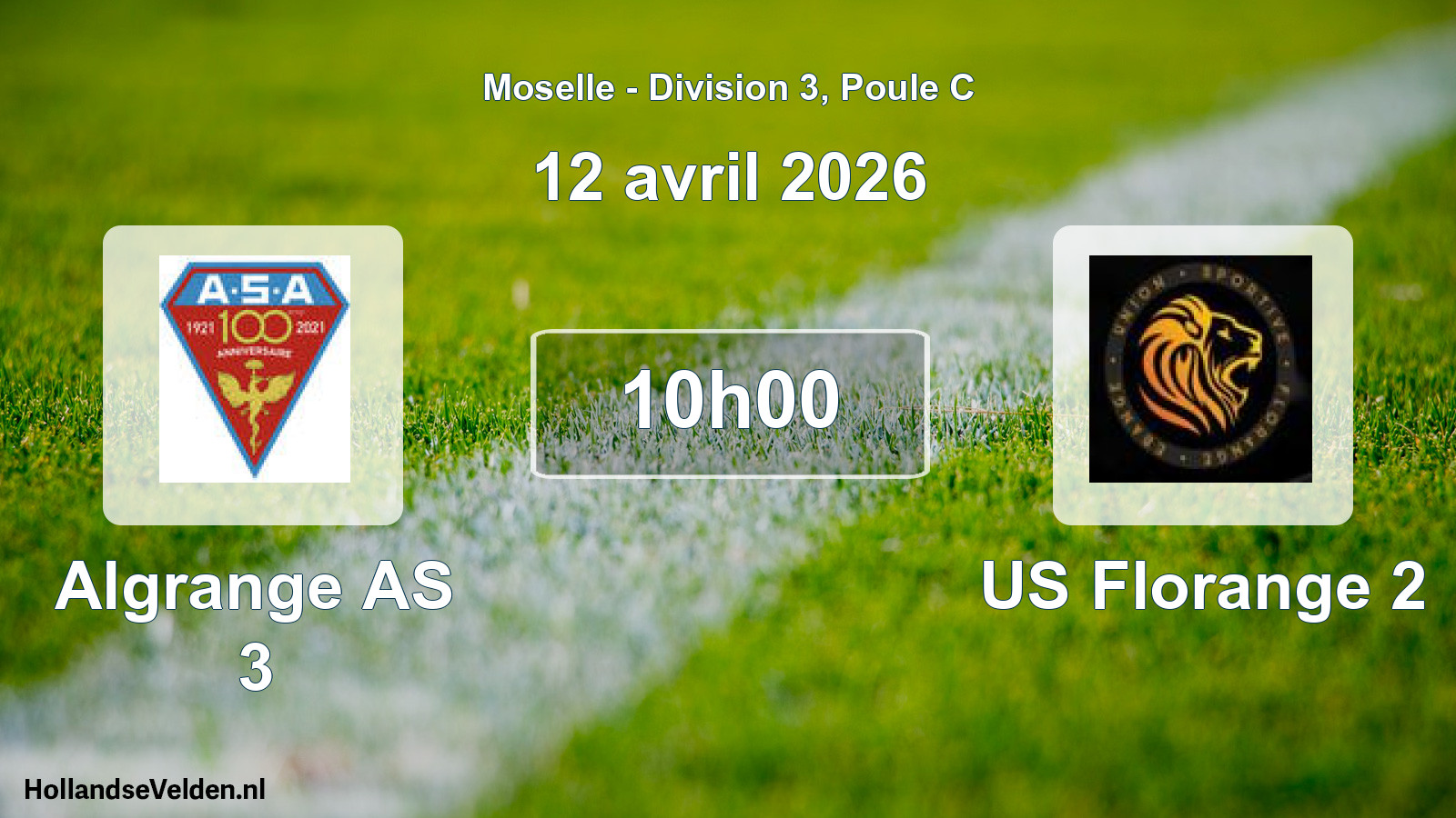 Scheduled Match: Algrange AS 3 - US Florange 2 (12 April 2026)