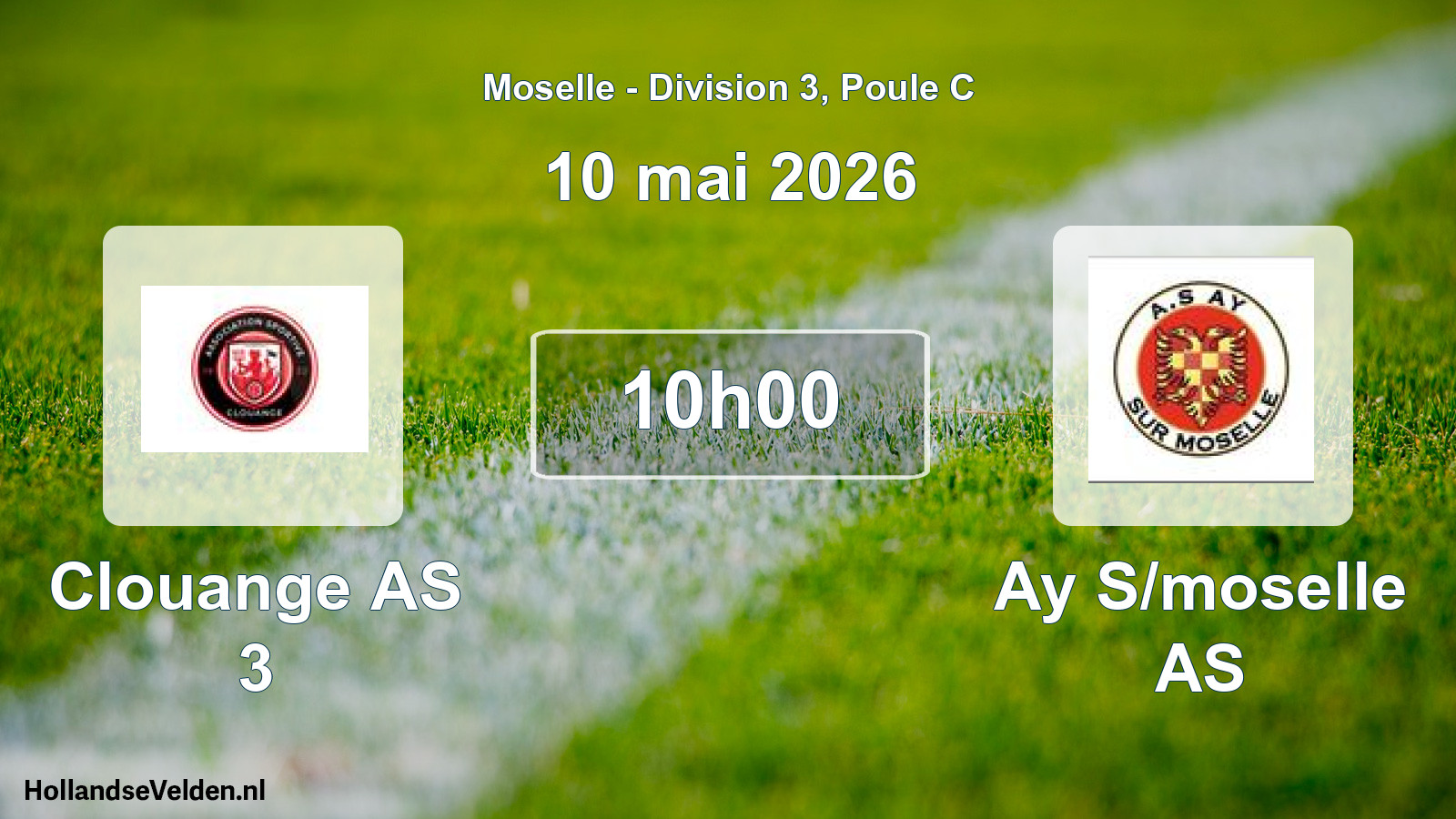 Match programmé: Clouange AS 3 - Ay S/moselle AS (10 mai 2026)