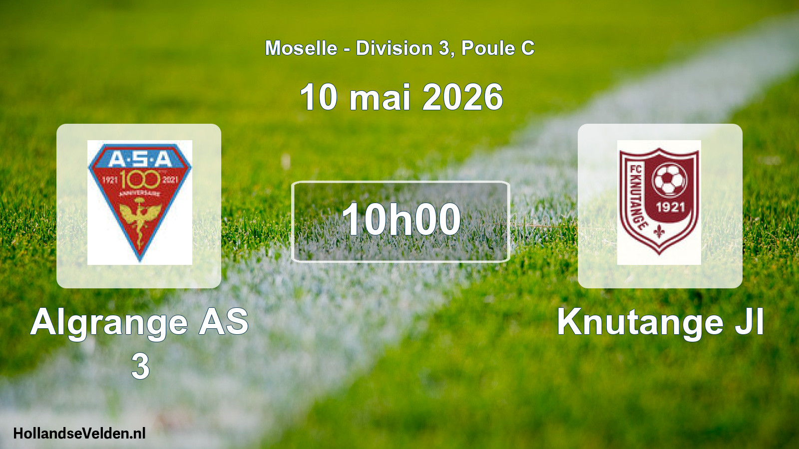 Match programmé: Algrange AS 3 - Knutange Jl (10 mai 2026)
