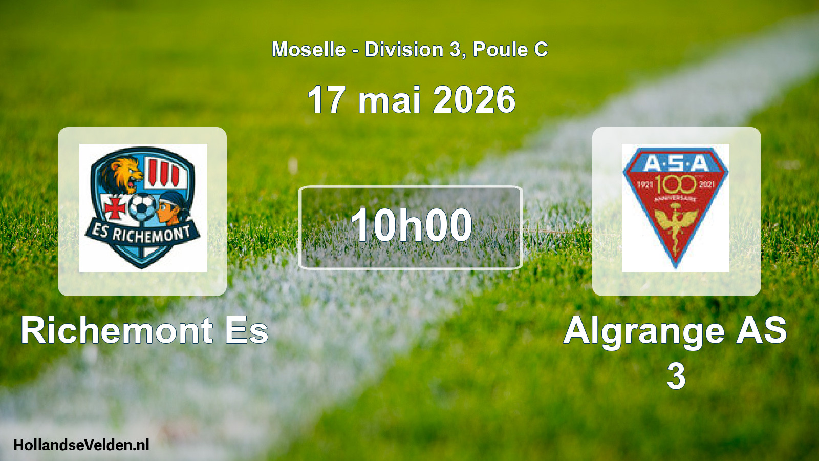 Match programmé: Richemont Es - Algrange AS 3 (17 mai 2026)