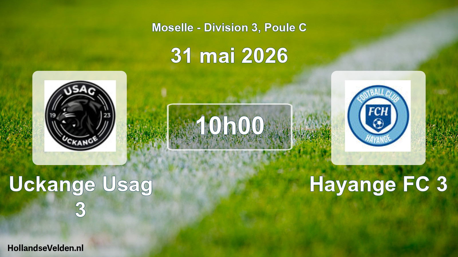 Match programmé: Uckange Usag 3 - Hayange FC 3 (31 mai 2026)