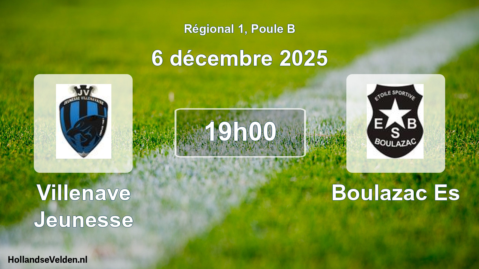 Geplande wedstrijd: Villenave Jeunesse - Boulazac Es (6 décembre 2025)