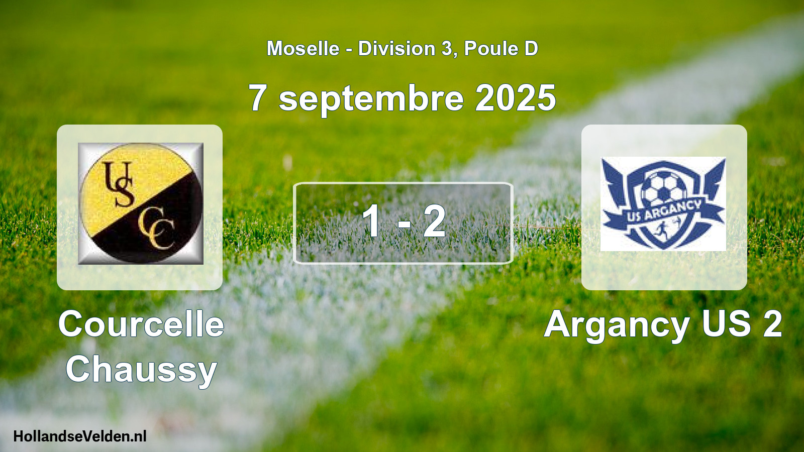 Match joué: Courcelle Chaussy - Argancy US 2 1 - 2 (7 septembre 2025)