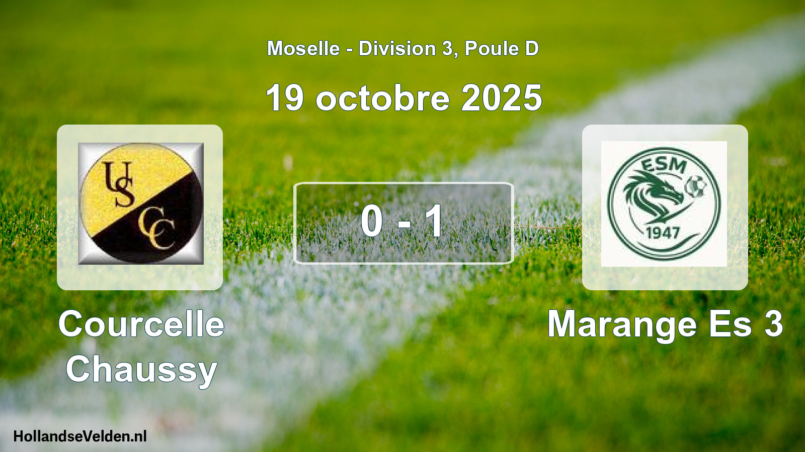 Match joué: Courcelle Chaussy - Marange Es 3 0 - 1 (19 octobre 2025)
