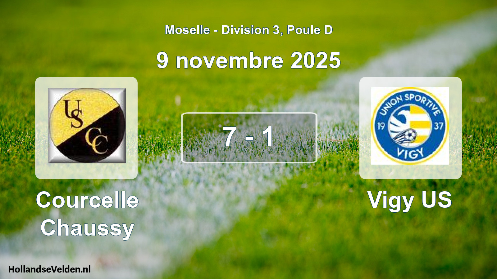 Match joué: Courcelle Chaussy - Vigy US 7 - 1 (9 novembre 2025)