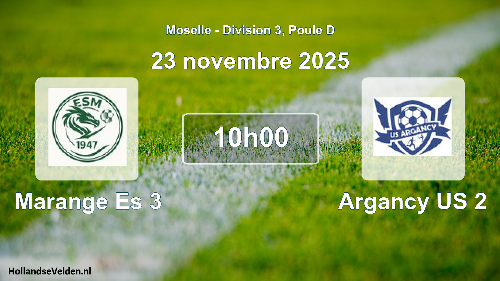 Match programmé: Marange Es 3 - Argancy US 2 (23 novembre 2025)