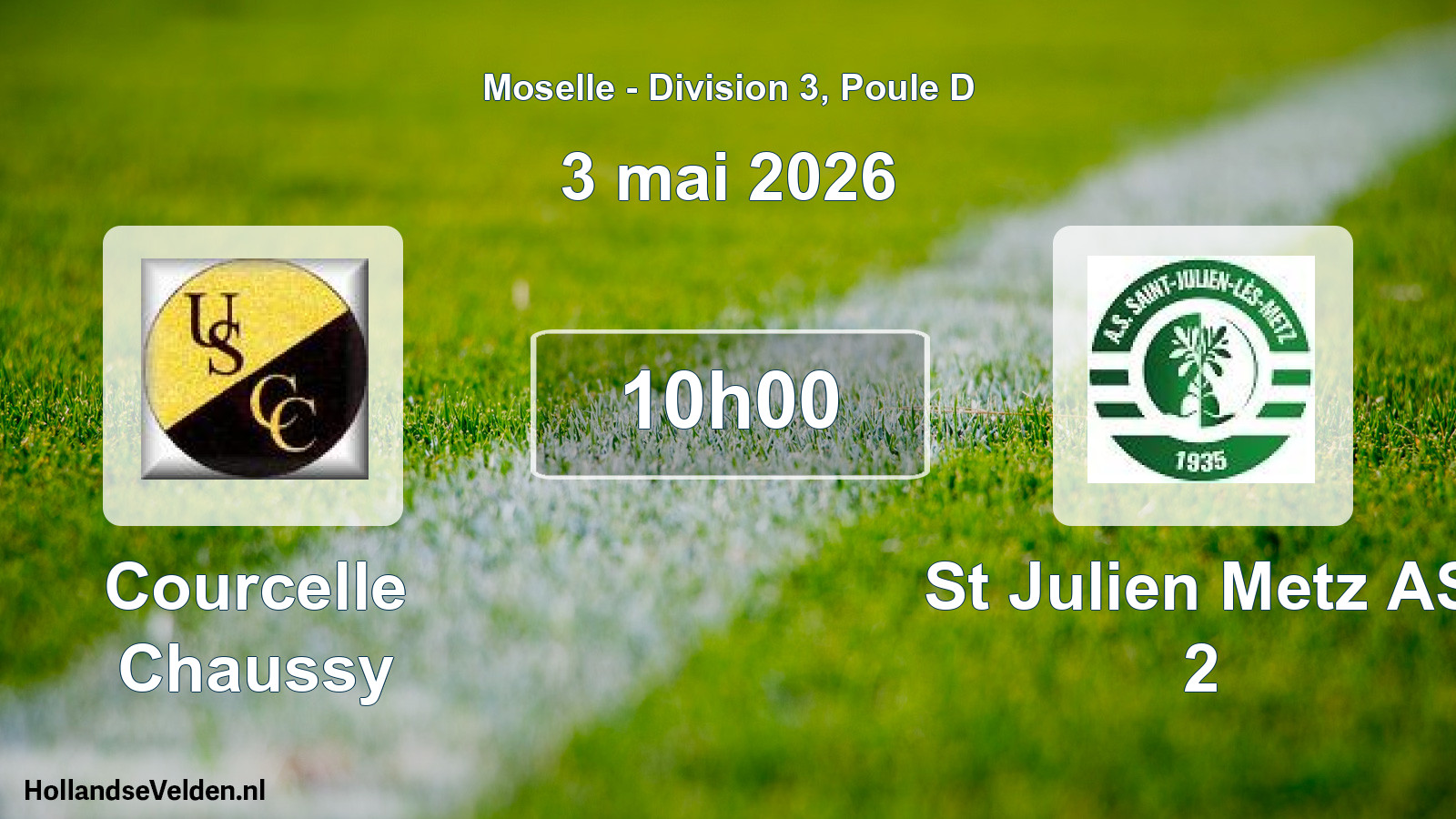 Match programmé: Courcelle Chaussy - St Julien Metz AS 2 (3 mai 2026)